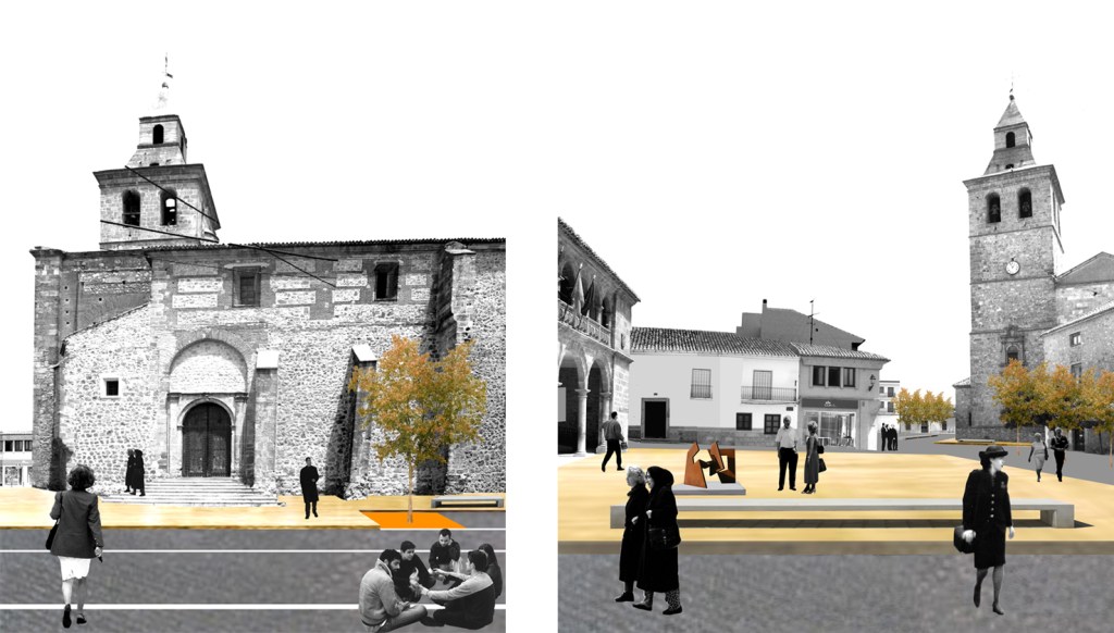 Diferentes vistas de la Plaza de El Bonillo