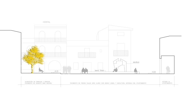 Sección transversal de la Plaza de El Bonillo